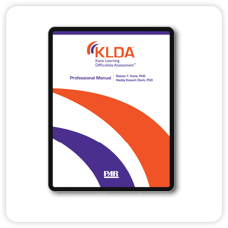 KLDA Professional Manual cover displayed on a tablet.
